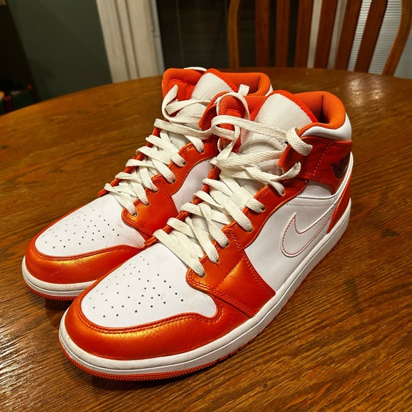 Jordan Other - Jordan One Mids Orange and White Size 11.5